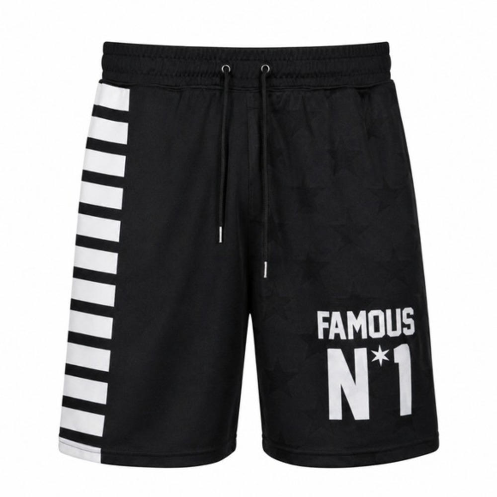 Famous Stars and Straps Mens Mesh Basketball Shorts Black White‎ Stars Small